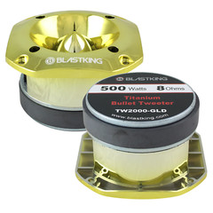 Blastking TW2000-GLD 500 Watts 4×4 inch 1.5 inch VC Titanium Bullet Tweeter Gold