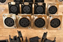 LOT of 24 Female XLR Panel Connectors with Wall Plates + Extras