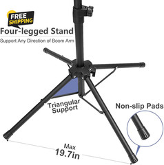 Mic Stand, Microphone Stand Floor Boom Mic Stand with Tablet Phone Holder