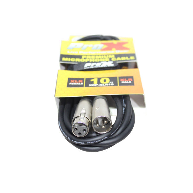Pro X 10 Ft. Balanced XLR3-F to XLR3-M Premium Audio Microphone Cable