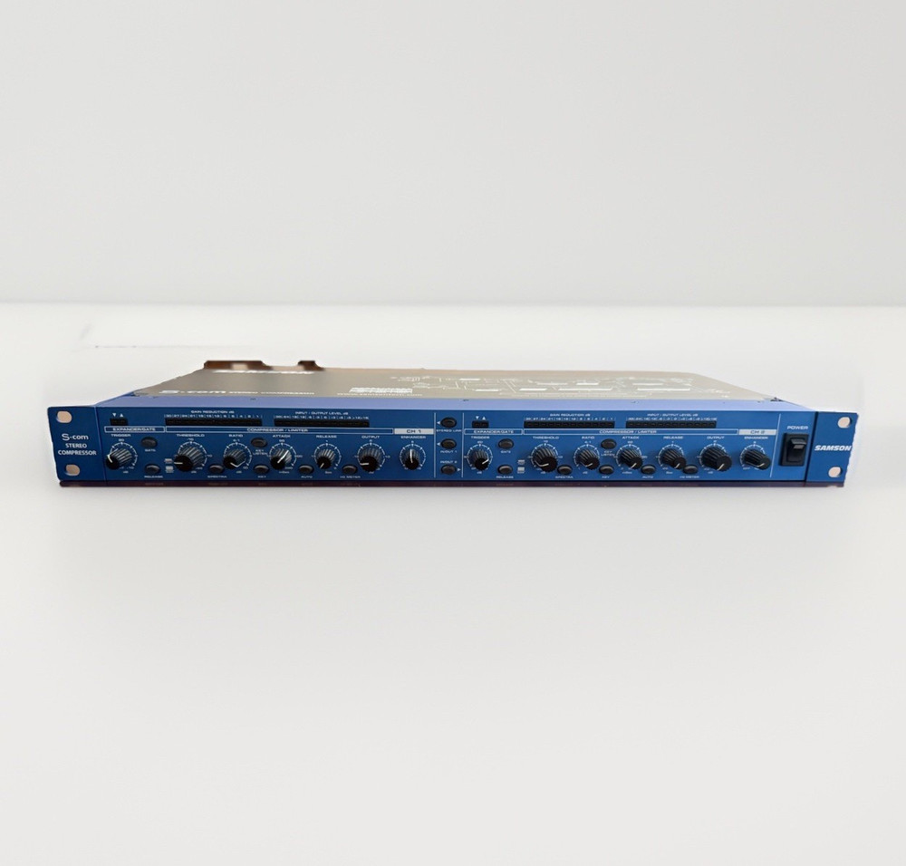 Samson S-com Stereo Compressor 2-Channel Rackmount XLR & 1/4″ TRS I/O