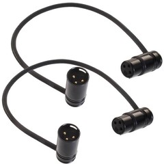 2Pcs Low-Profile Right-Angle 3-Pin XLR Male to Female Adjustable-Angle Cable HOT