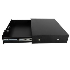 19″ 2U Steel Plate DJ Drawer Equipment Cabinet with Keys Black, in stock