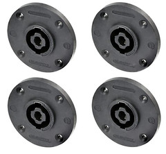 4 PACK NEUTRIK NL4MPRXX 4-Pole SPEAKON Large Round Twist Lock w/ 3/16″ Flat Tabs