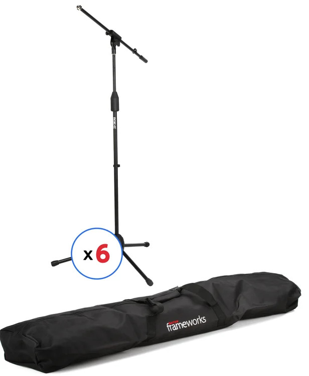 Gator Frameworks Rok-It Series Tripod Microphone Stand with Fixed Booms and Bag