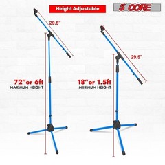 5Core Tripod Mic Stand 2Pcs Adjustable Holder Floor Microphone Boom Arm