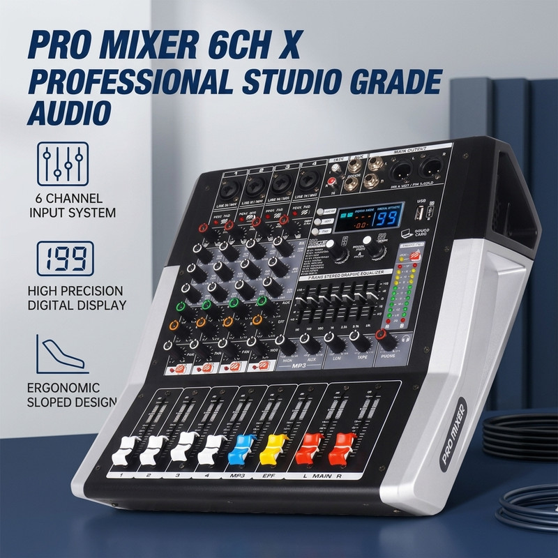 4-channel power amplifier mixer, 99DSP effects, Bluetooth, USB interface