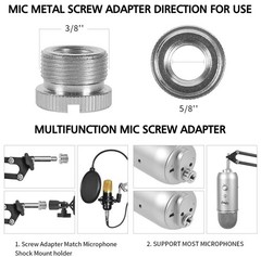 Microphone Stand for Blue Yeti, Quadcast Boom Arm Scissor Mic Stand with Wind…