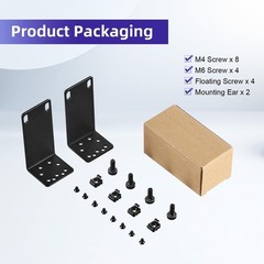 Versatile Rack Mount Ear Kit for TP-Link Switches – 1U Width 13 to 19 Inches