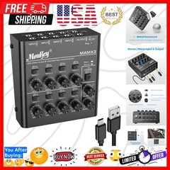 Audio Mixer, DC 5V, 8 Stereo Ultra, Low Noise 8 Channel Line Mixer for Sub-Mi…