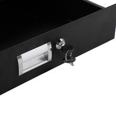 19″ 2U Steel Plate DJ Drawer Equipment Cabinet with Keys Black, in stock