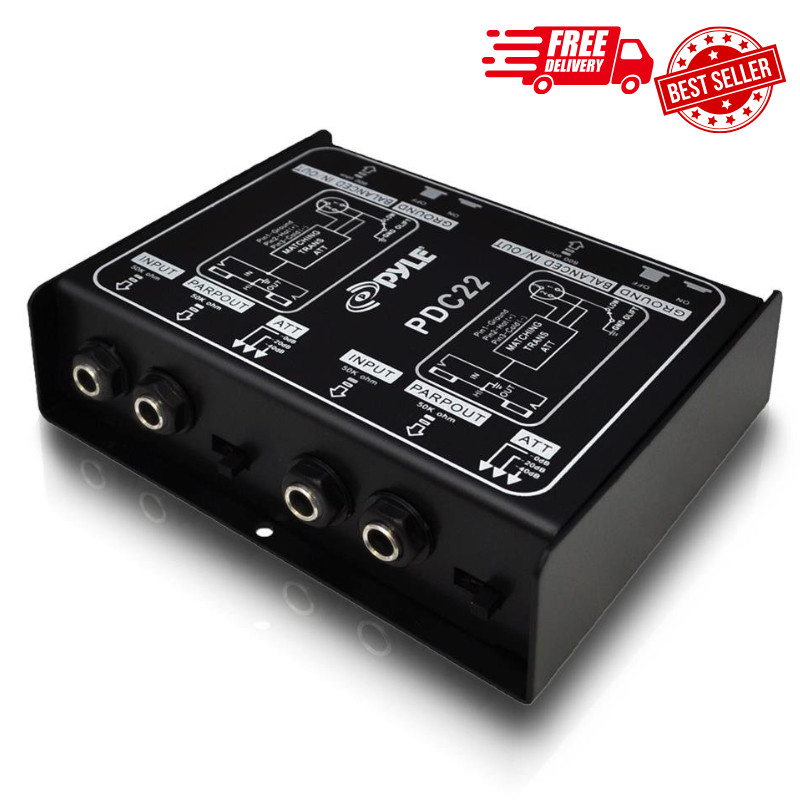 PYLE-PRO Premium Direct Injection Audio Box – Passive DI Unit Hum Eliminator W/