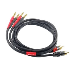 WJSTN 2Pack RCA to Banana Plug Speaker Cable Adapter, 1FT, 1 foot, Red+Black