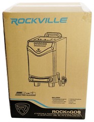 Rockville ROCKnGo 8″ Portable Rechargeable PA Speaker w Bluetooth + Wireless Mic