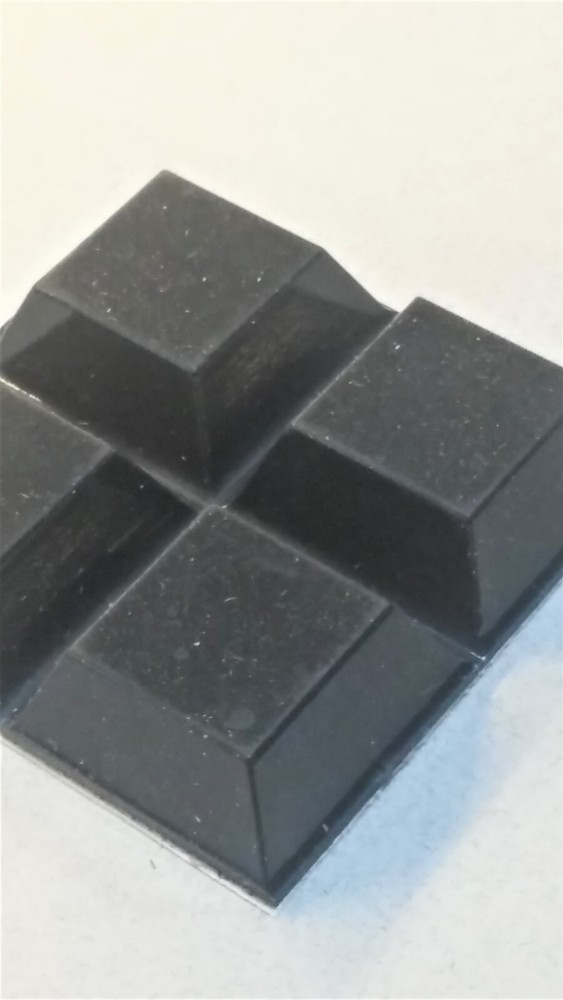 Rubber Stick On Feet 5/16″ Tall x 3/4″ Square for Electronics 3M Backing 4 Pack