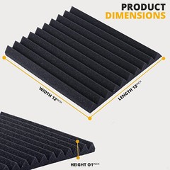 48- 96 Pack Acoustic Wall Panel Studio Sound Noise Proofing Insulation Foam Tile