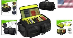 Musician Cable Bag Green Durable Polyester Padded Shoulder Strap