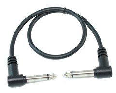1.5ft 1/4inch ANGLED MONO (TS) Guitar Cable Male to Male 28AWG Nickel Plated