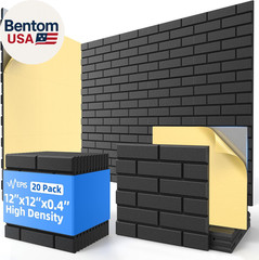 20 Pack Acoustic Panels with Self Adhesive, 12″ X 12″ X 0.4″ High Density Sound