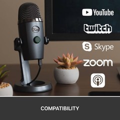 Blue Yeti Nano Premium USB Microphone – Shadow Gray: Cardioids & Omnidirectional