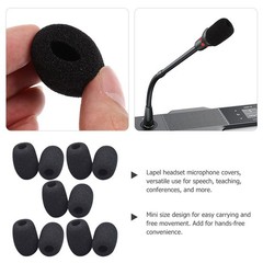 10Pcs Black Sponge Mic Windscreens Replacement Covers for Lapel Microphone Use