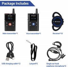 Retekess TT126 TT126R Two Way Communication Headsets for Plant Tour,Tourism, etc