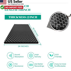 48″X24″X2″ Sound Proof Foam Panel High Density Egg Crate Acoustic Wall FROM USA