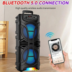 6800W Dual 8 Inch Woofer Bluetooth Speaker System Portable Party Mic FM TWS USB