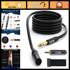 1/4″ TRS to XLR Male Cable 15ft – Balanced Shielded Microphone Cord, Gold Plated