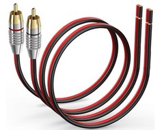 2 Pack Speaker Bare Wire Cables to RCA Plugs Adapter Repair Cord,…