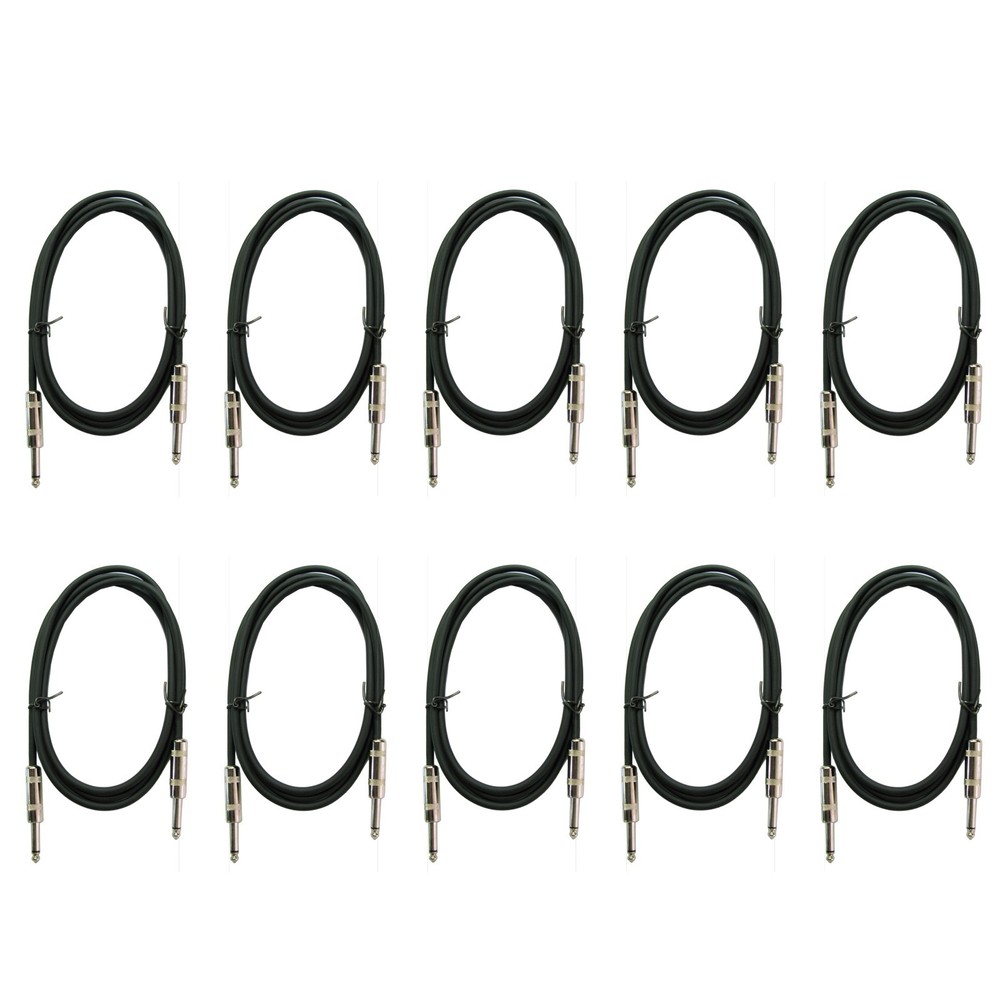 10 PACK 3ft premium guitar effect pedal instrument shielded 1/4 patch cable cord