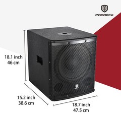 PRORECK SP-12X 12″ 1000W Active Subwoofer Class D Amp DSP DJ Bass
