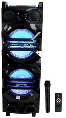 Technical Pro BS10BAT Dual 10” 3000w Rechargeable Speaker w/Bluetooth+Mic+LED’s