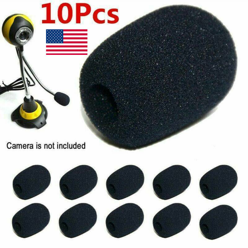 10Pcs Black Microphone Headset Grill Windscreen Sponge Foam Mic Cover US