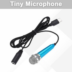 Mini Microphone Tiny Mic Phone Type C Small Record Voice Blue 1 Pcs