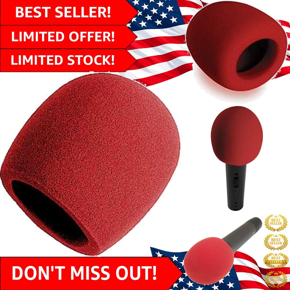 Compact Red Foam Windscreen for Microphones – Enhance Sound Quality Effortlessly