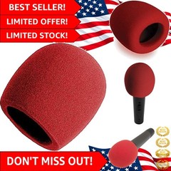 Compact Red Foam Windscreen for Microphones – Enhance Sound Quality Effortlessly
