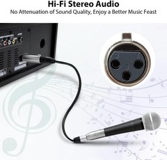 3pin XLR Female to 1/4″ 6.35mm Mono Male Plug Audio Cable Microphone Mic Adapter