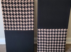 6 Sound Absorbing Acoustic Wall Panels Houndstooth TAN/ BLACK – SET of 6