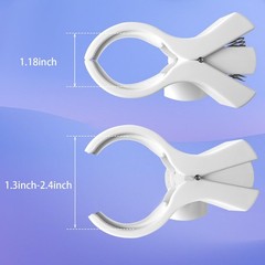 2 PCS White Microphone Holder Adjustable Mic Clip Fits 32mm To 60mm