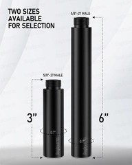 3-INCH Mic Stand Extension Tubes/Rods Parts, Universal 5/8-27″ Thread, Fits Most