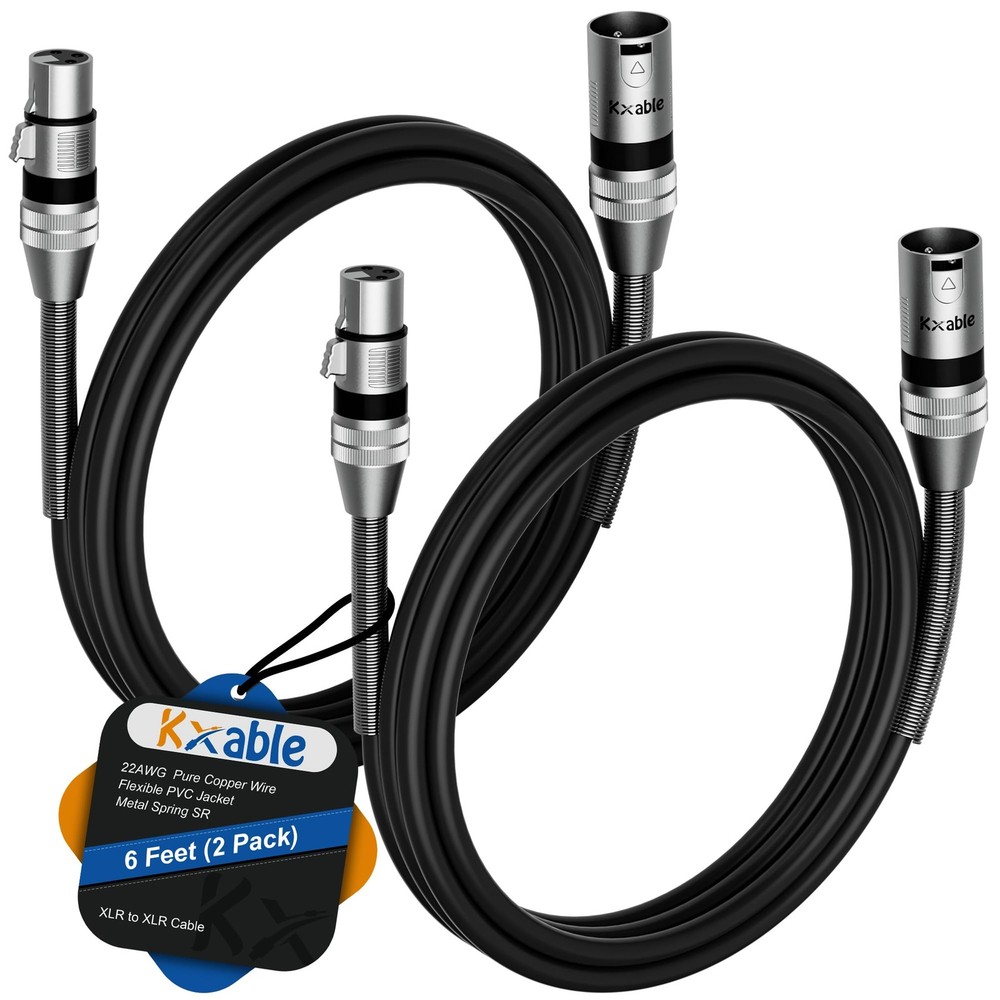 XLR to XLR Cable 6 Feet 2 Pack Multiple Premium Microphone Cables Heavy Duty …