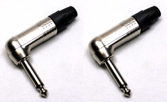 (2) Two Genuine NEUTRIK NP2RX Mono 1/4″ Right Angle Cable Mount Plug (Nickel)