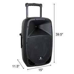 PRORECK 12″ Powered DJ Speaker 600W Outdoor BBQ Event Tailgate Bluetooth Audio