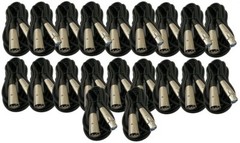 20 Lot Pack 6Ft XLR 3Pin Male to Female Mic Audio Microphone Shielded Cable 6 Ft