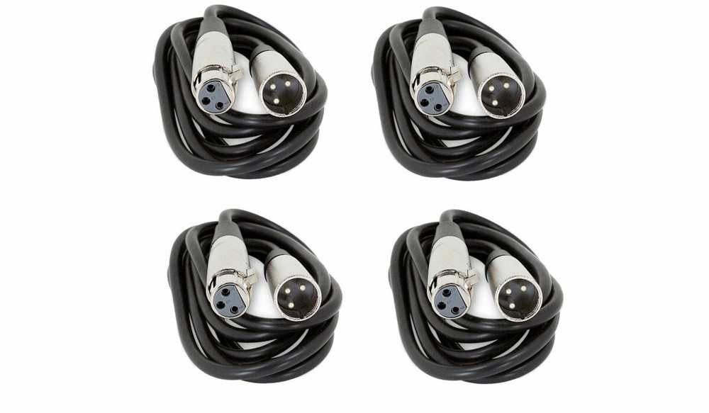 4 Lot 3ft XLR Male Female 3Pin Microphone Cord Audio Mic Shielded Cable 3′ Foot