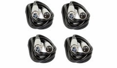 4 Lot 3ft XLR Male Female 3Pin Microphone Cord Audio Mic Shielded Cable 3′ Foot