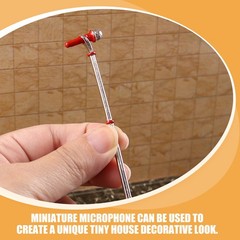 Children’s Microphone Retro Props Model Dollhouse Decoration Musical Instrument