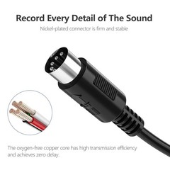 MIDI Cable, 2-Pack 6-Feet Male to Male 5-Pin MIDI Cable Compatible with MIDI …