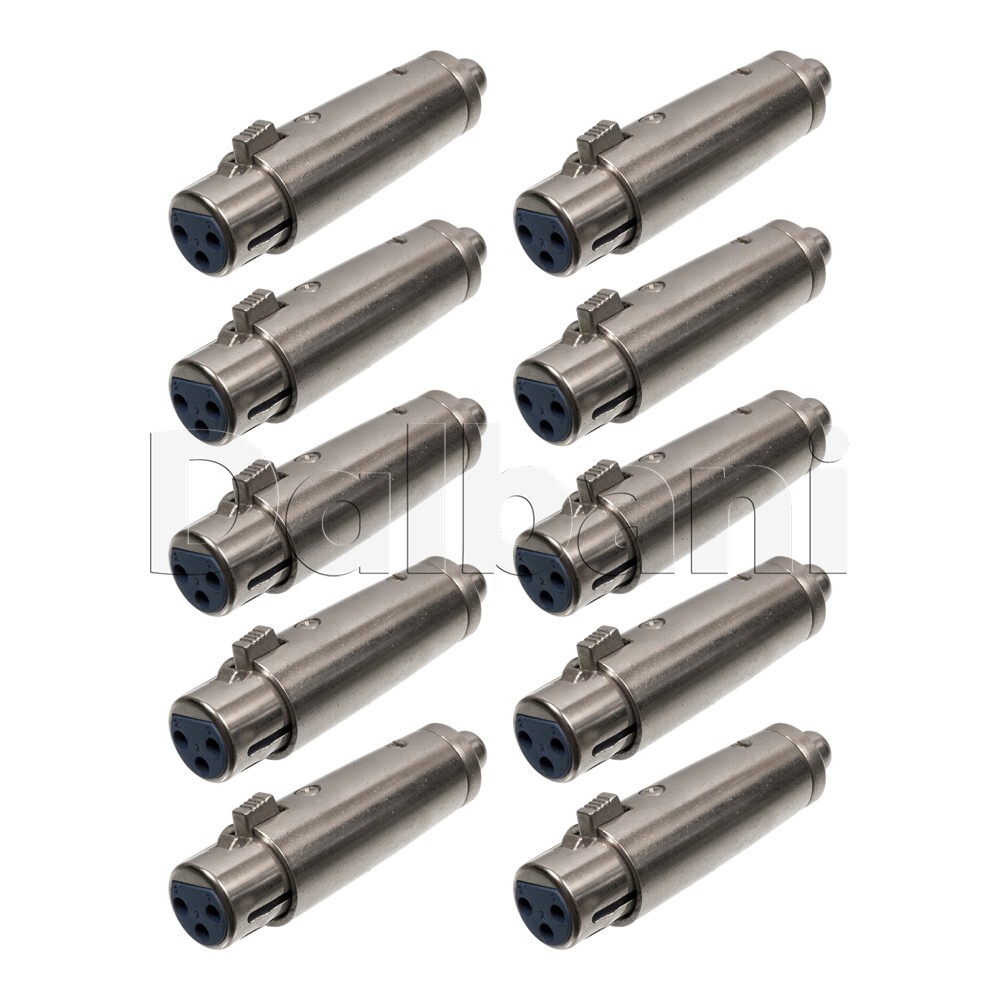 10pcs 3 Pin XLR to RCA Connector Female XLR to Female RCA High Quality Old Stock